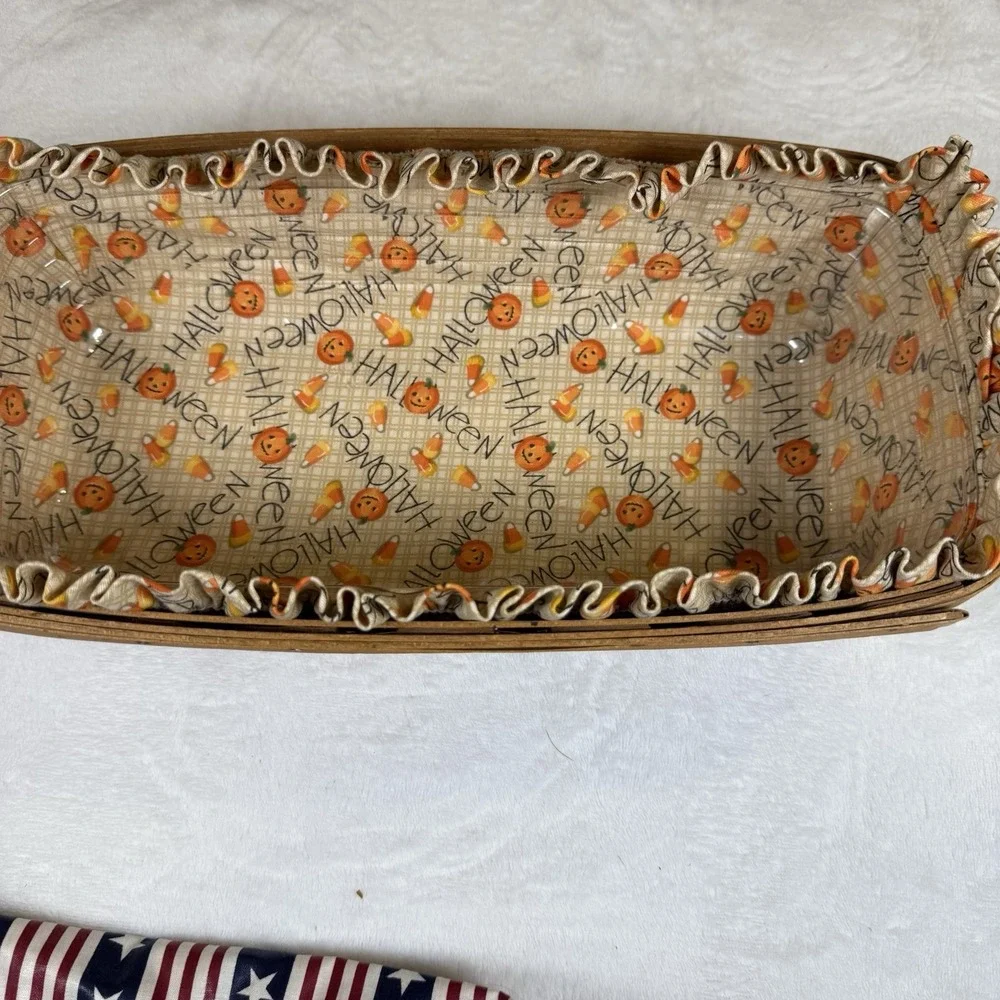 Vintage 1998 Longaberger Basket Halloween Liner Protector Dresden Ohio USA